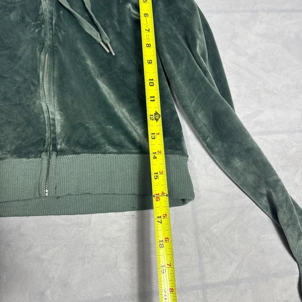 Aerie Womens Real Good‎ Cropped Full-Zip Hoodie Olive Green Long Sleeve Size S